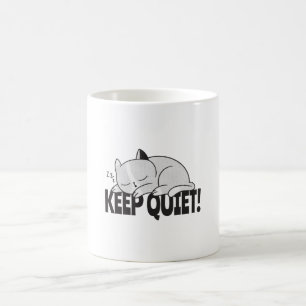Caneca De Café Fique quieto Gato-cama preguiçoso