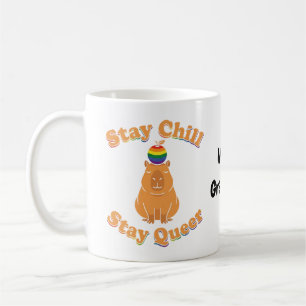 Caneca De Café Fique Retro Fique Tranquilo Fique Queer Capivara A