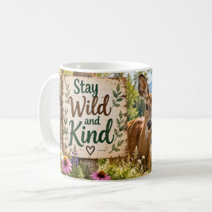 Caneca De Café Fique Selvagem e Cervo Gentil