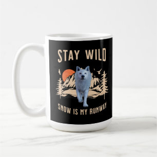 Caneca De Café Fique Selvagem Lobo Ártico