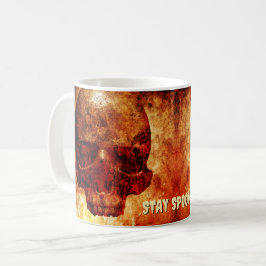 Caneca De Café Fique Spooky. Crânio humano 3D.