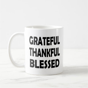 Caneca De Café Fiquem gratos   Grateful e abençoado
