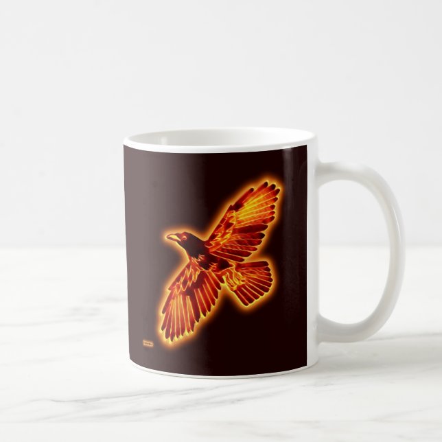 Caneca De Café Fire Raven (Direita)