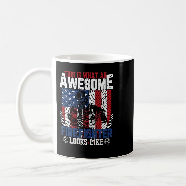 Caneca De Café Firefighter Fireman This Is What An Awesome Firefi (Esquerda)