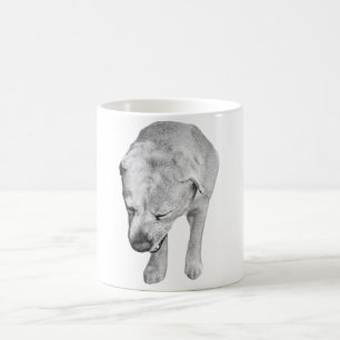 Caneca De Café Fireside Labrador na sombreada suave do inverno