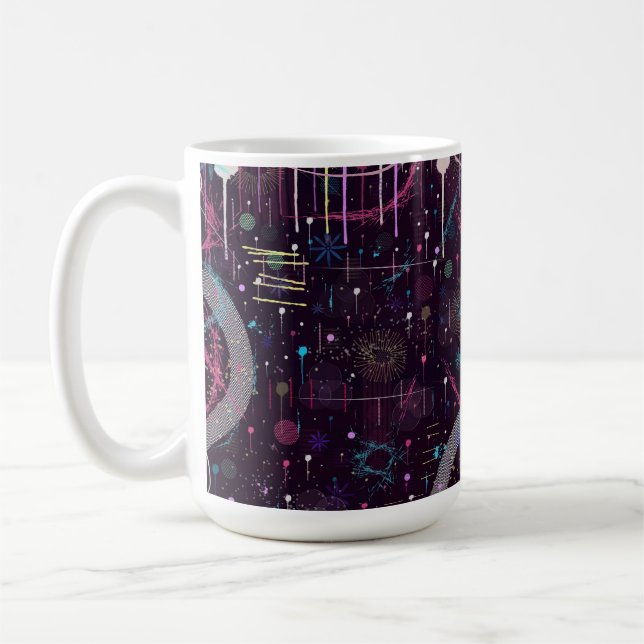 Caneca De Café Fireworks Display: Abstract Art  (Esquerda)