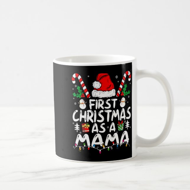 Caneca De Café First Christmas As A Mama New Mama Long Sleeve  (Direita)