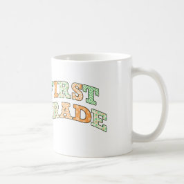 Caneca De Café First Grade Retro Custom Name Two-Tone Coffee Mug