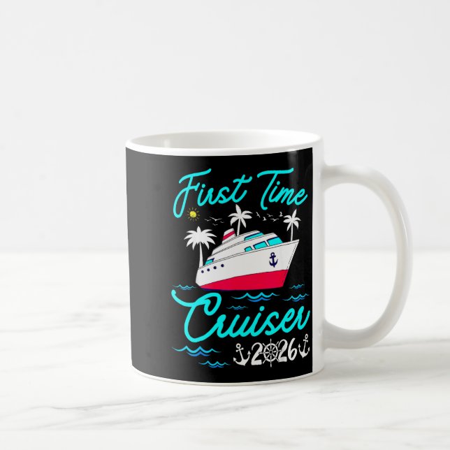 Caneca De Café First Time Cruiser 2026 1st Cruise Vacation Family (Direita)