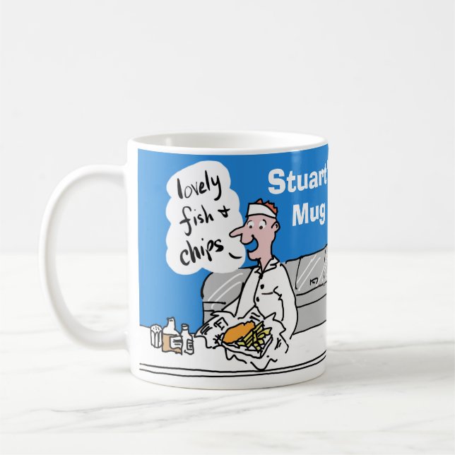 Caneca De Café Fish and Chips para Personalizar. (Esquerda)