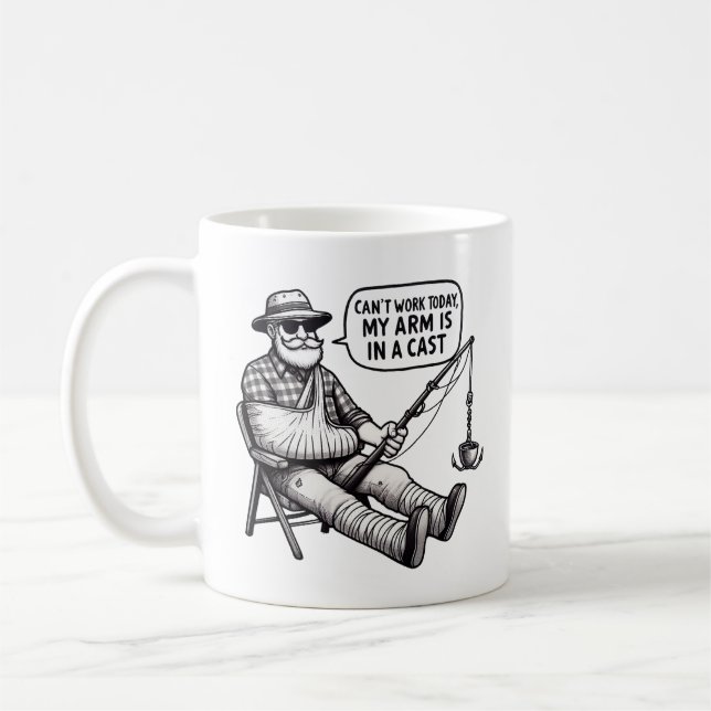 Caneca De Café Fishing Pun Mug – Arm’s in a Cast (Esquerda)