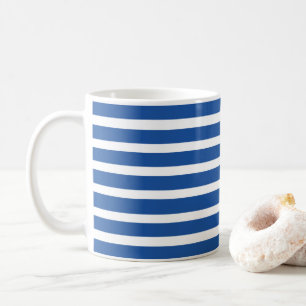 Caneca De Café Fita Azul Branco
