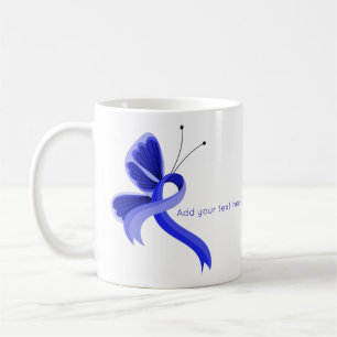 Caneca De Café Fita-borboleta-borboleta-de-consciência azul