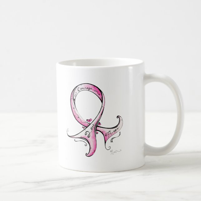 Caneca De Café Fita cor-de-rosa (Direita)