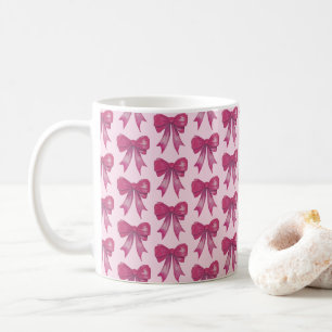 Caneca De Café Fita cor-de-rosa Fita de Arco de Amor Namorados Ca