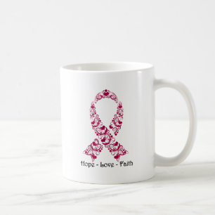 Caneca De Café Fita da consciência de Borgonha da esperança