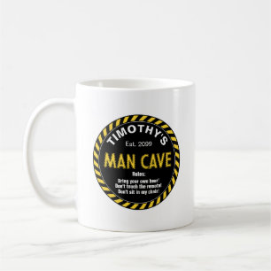 Caneca De Café Fita de Advertência de Cave de Homem Efeito & Regr