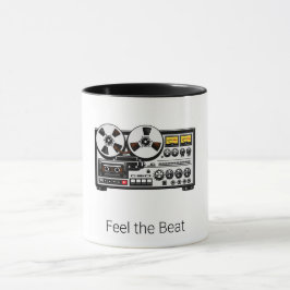 Caneca de Café Fita de Áudio Retro Feel the Beat