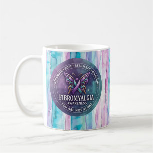 Caneca De Café Fita de Borboleta de Conscientização da Fibromialg