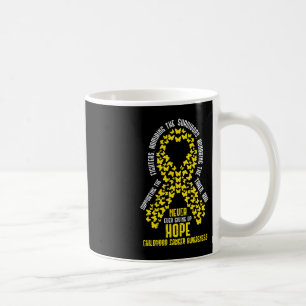 Caneca De Café Fita De Cancer De Infância Nunca Desiste De Espera