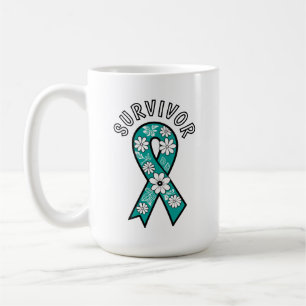 Caneca De Café Fita de conscientização do sobrevivente SA Verde-a