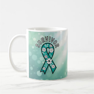 Caneca De Café Fita de conscientização SA Survivor Teal