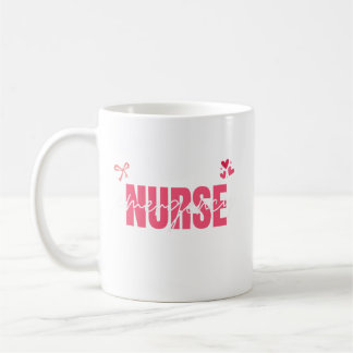 Caneca De Café Fita de Corações de Enfermeira de Emergência Fofa