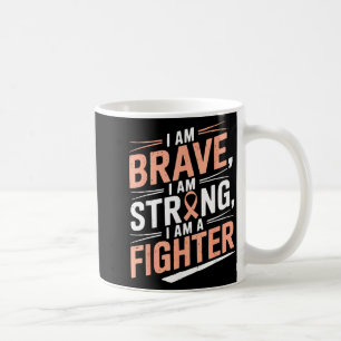 Caneca De Café Fita de Pêssego de Conscientização do Câncer Uteri