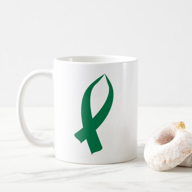 Caneca De Café Fita de Sensibilização (Verde) (Com Donut)
