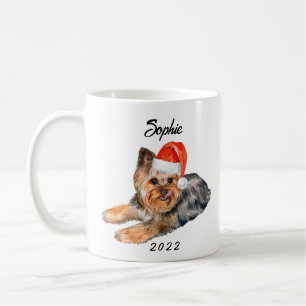 Caneca De Café Fita-iorquina personalizada com Santa Hat Watercol