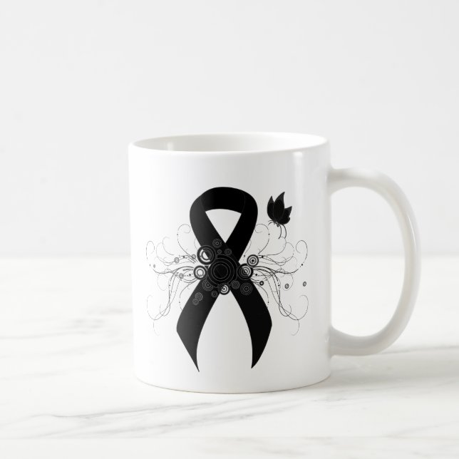 Caneca De Café Fita Preta com Borboleta (Direita)