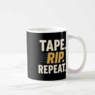 Caneca De Café Fita Rasga Repete Citação Engraçada de Hóquei Joga