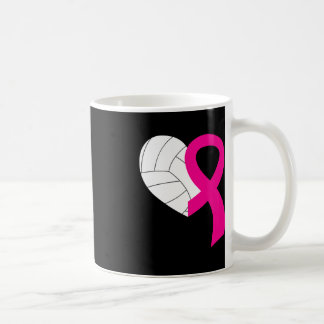 Caneca De Café Fita Rosa de Voleibol e Alavanca do Cancer de Mama