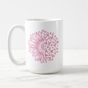 Caneca De Café Fita rosa Sensibilização do Cancer de Briso Girass