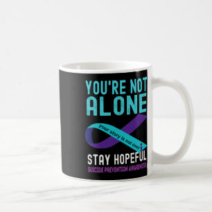 Caneca De Café Fita Roxa Teal Suporta Prevenção Suicida Em Guerra