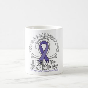 Caneca De Café Fita violenta de reconhecimento do cancer do linfo