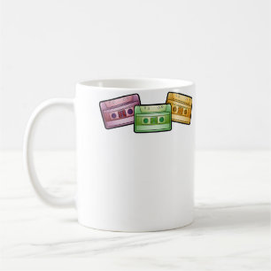 Caneca De Café Fitas Cassete Clássicas Para Tocar Música Anos 90