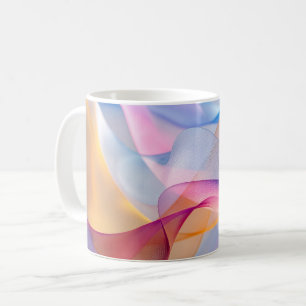 Caneca De Café Fitas Coloridas Fluídas Abstratas