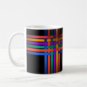 Caneca De Café Fitas de abstrato sem costura com fita de seda