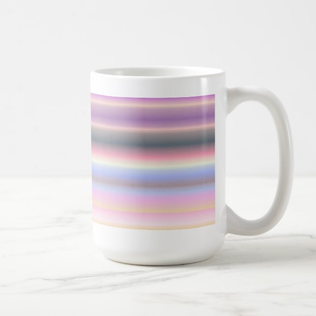 Caneca De Café Fitas de Arco-Íris de Pastel - Padrão (Direita)