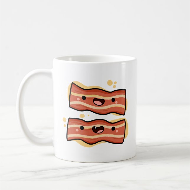 Caneca De Café Fitas de Bacon em Kawaii (Esquerda)