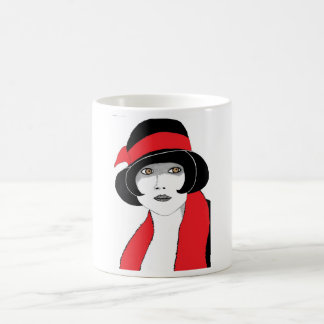 Caneca De Café fitas do vermelho do 1920