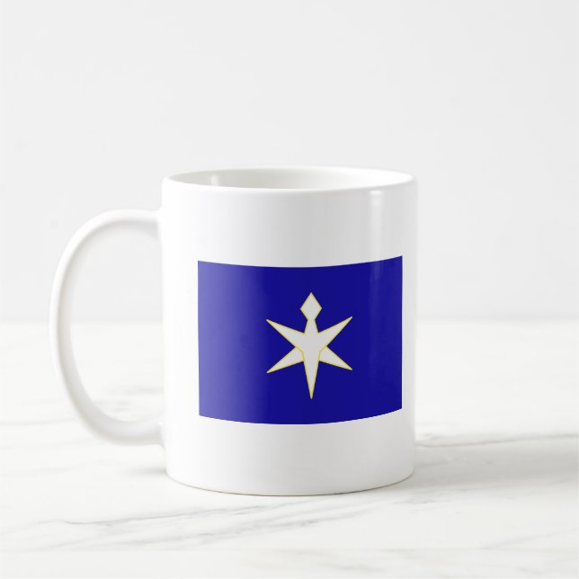 Caneca De Café Flag of Chiba Prefecture, Japan (Esquerda)
