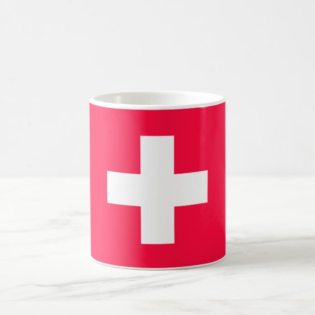 Caneca De Café Flag of Switzerland modified - Suíça Suisse - (Centro)