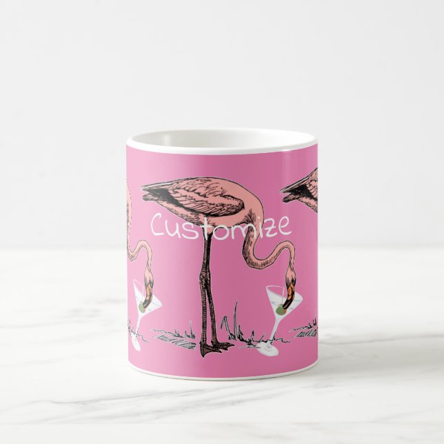 Caneca De Café Flamingo Bebendo Martini Thunder_Cove (Centro)