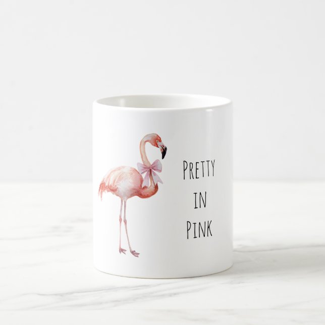 Caneca De Café Flamingo Bonito de Laço Rosa (Centro)