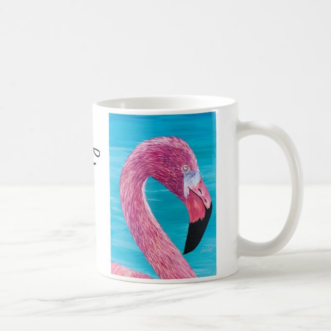 Caneca De Café Flamingo Brooklyn Painting Mug, por just Dahl (Direita)
