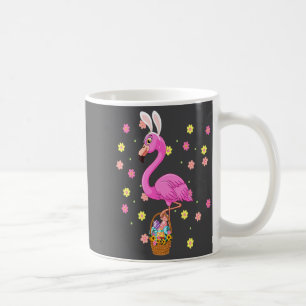 Caneca De Café Flamingo Coelho Trazendo Cesta de Ovos Feliz Pásco