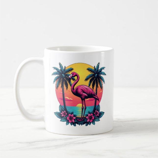 Caneca De Café Flamingo Cor-de-rosa - Mug de café tropical (Esquerda)