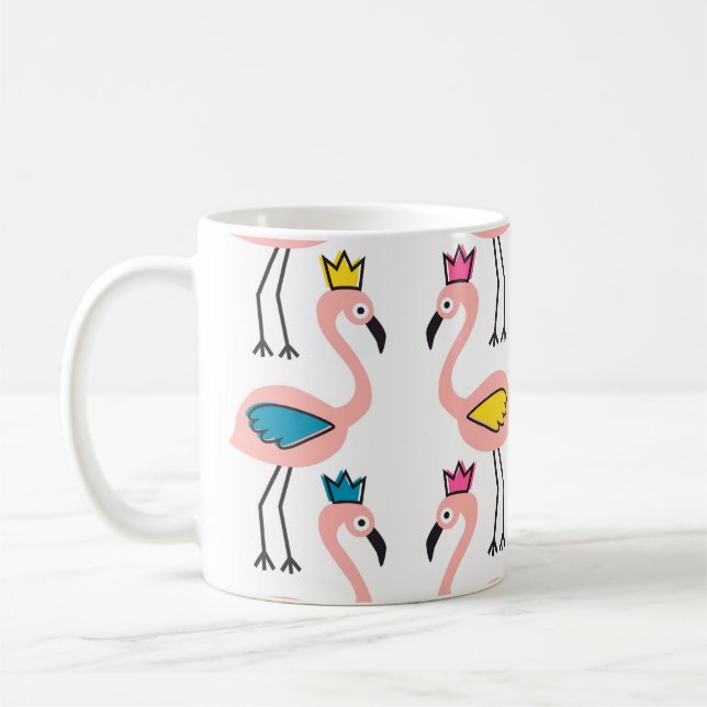 Caneca De Café Flamingo Crown: Crianças Vintage (Esquerda)
